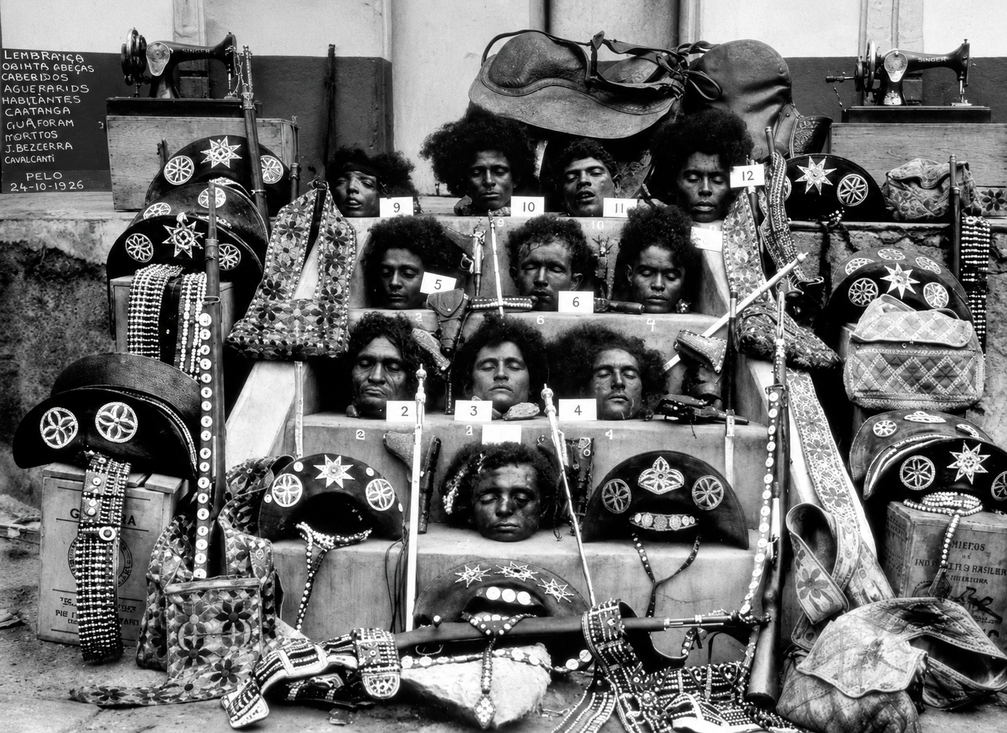 Lampião, Maria Bonita e bando foram executados e decapitados / Foto aprimorada por IA.