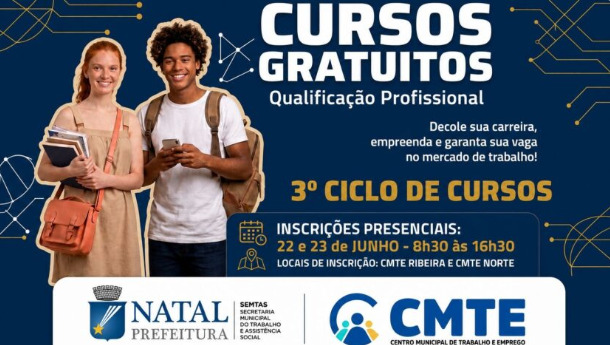 Os cursos são promovidos pela Secretaria Municipal do Trabalho e Assistência Social (Semtas) e fazem parte do 3º Ciclo de Qualificação Profissional desenvolvido pelo município.