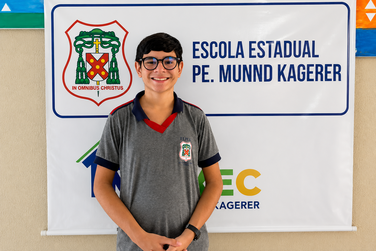 Guilherme Simahs Linhares dos Santos, hoje com 13 anos, cursa atualmente o 8º ano  