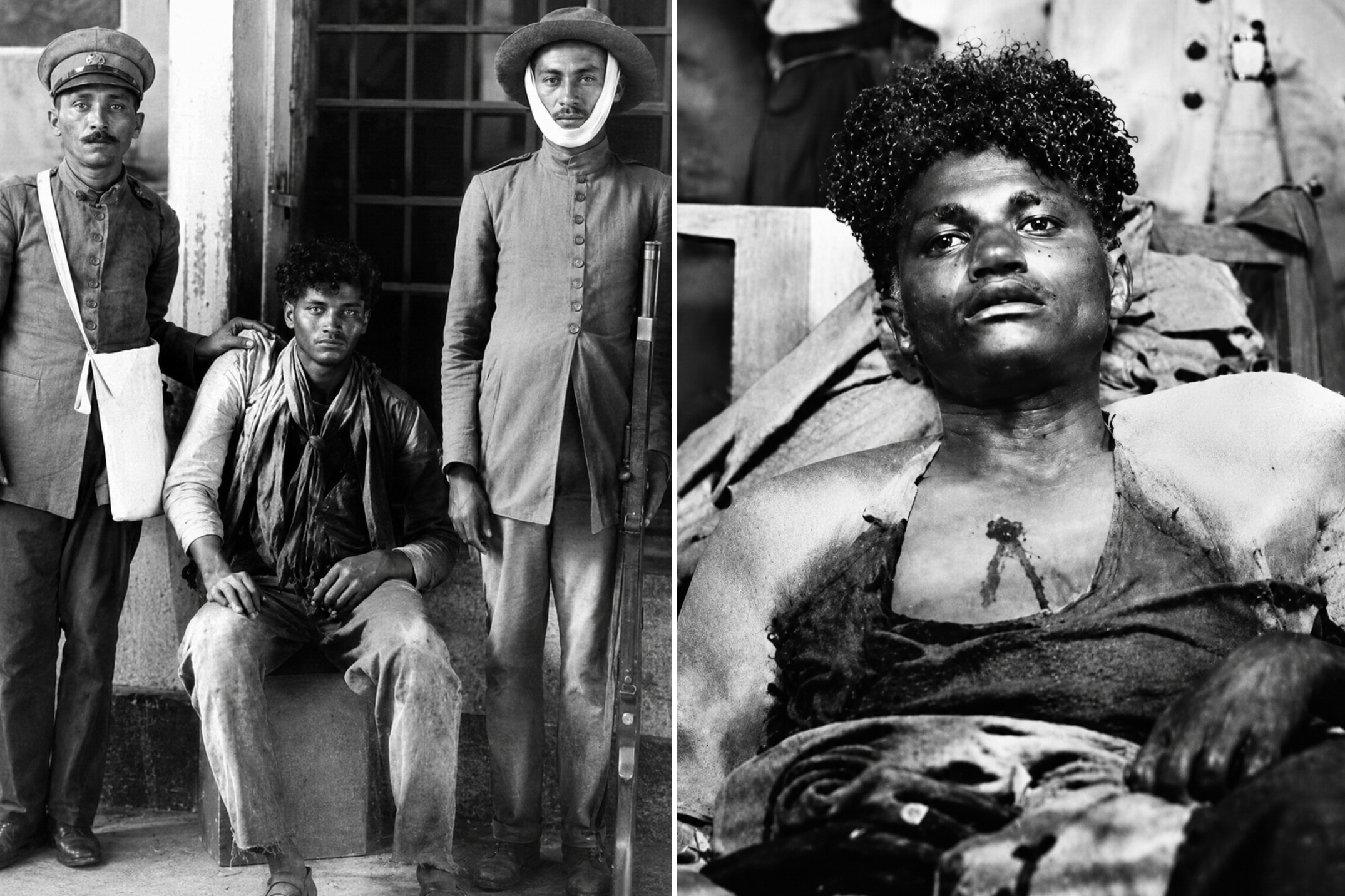 Jararaca preso e logo após ser baleado / Fotos aprimoradas por IA