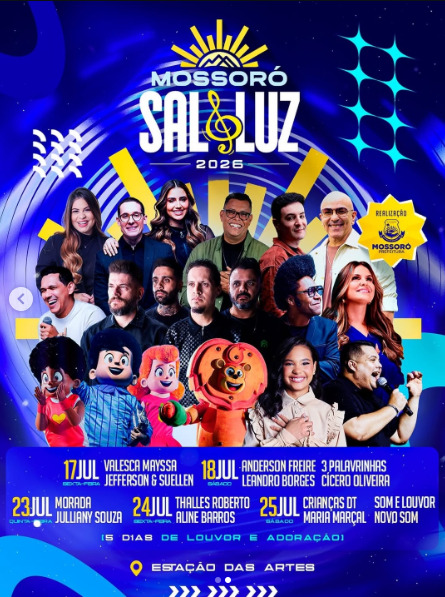 O festival será realizado entre os dias 17 e 25 de julho e reunirá mais de 30 atrações gospel em cinco noites de apresentações na Estação das Artes Poeta Elizeu Ventania.