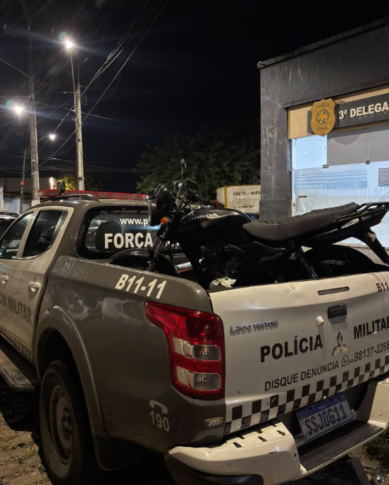Moto apreendida pelos agentes. Foto: Divulgação/PMRN