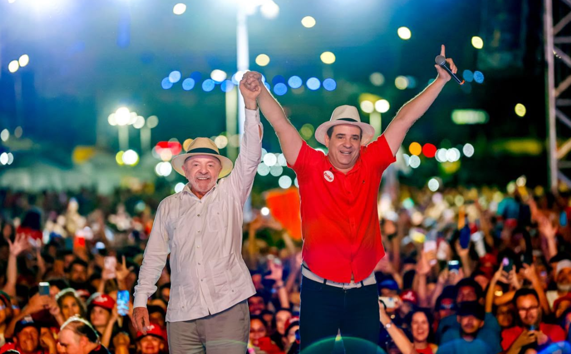 Cadu Xavier ao lado do presidente Lula, em visita a Natal.