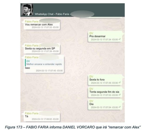 Quebra sigilo conversas entre Vorcaro, Moraes e Fábio Faria - PF