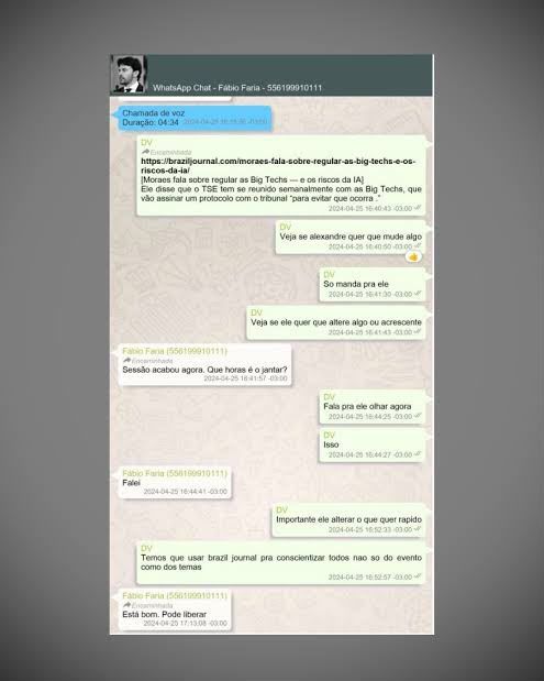 Quebra sigilo conversas entre Vorcaro, Moraes e Fábio Faria - PF