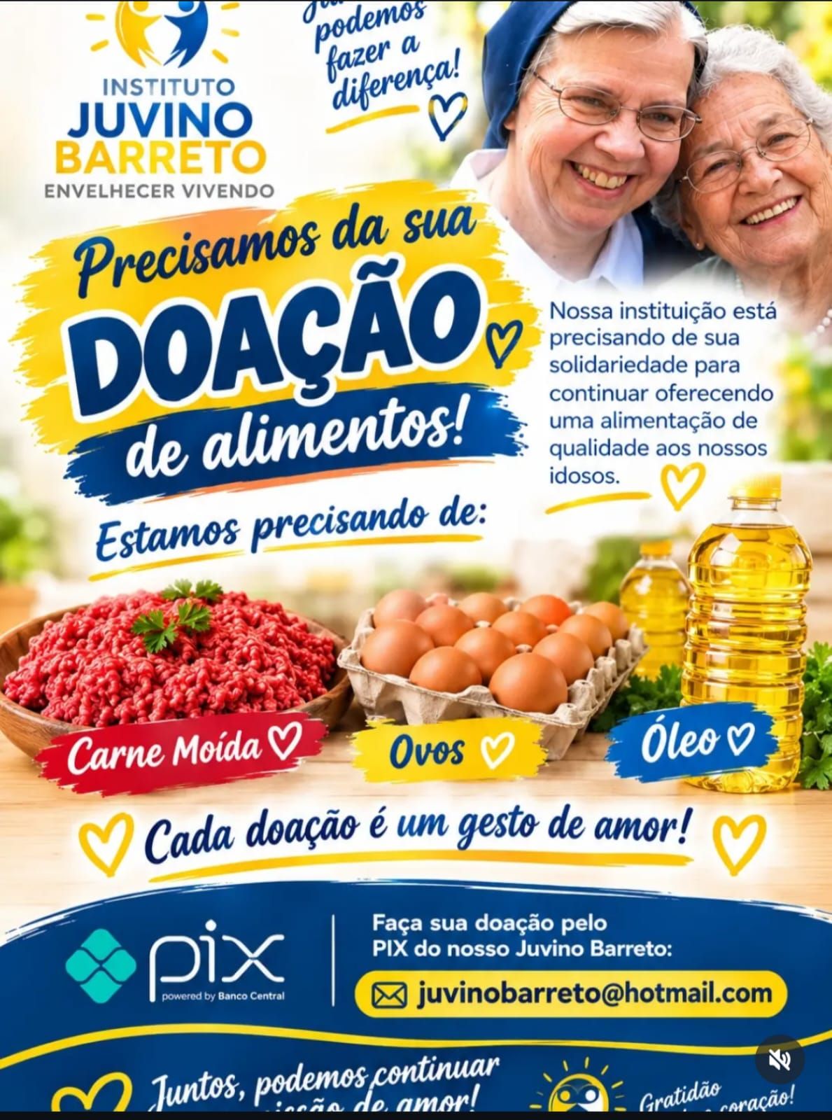 Instituição para idosos realiza campanha para arrecadar alimentos em Natal
