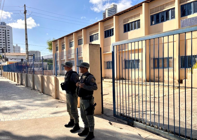 Policiamento reforçado pela PM nas zonas eleitorais em todo o RN. Foto: Divulgação/PMRN
