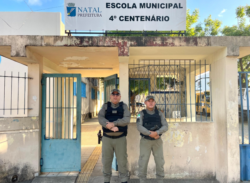 Policiamento reforçado pela PM nas zonas eleitorais em todo o RN. Foto: Divulgação/PMRN