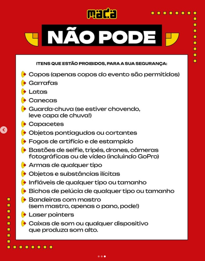 Veja o que é e o que não é permitido no MADA - divulgação