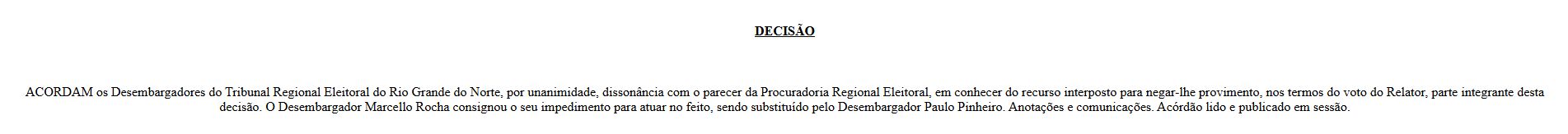 Decisão TRE recurso Allyson 