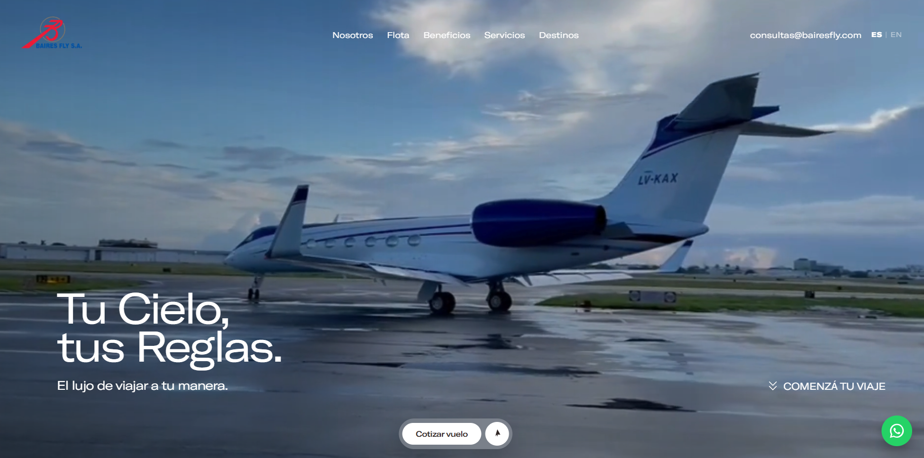 A Baires Fly é uma empresa argentina que oferece serviços de aviação executiva e transporte aeromédico.