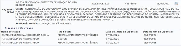 Contrato - Portal da Transparência 