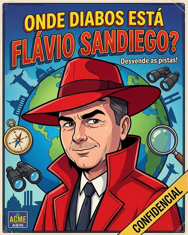 Flávio aparece como protagonista de uma suposta caçada internacional