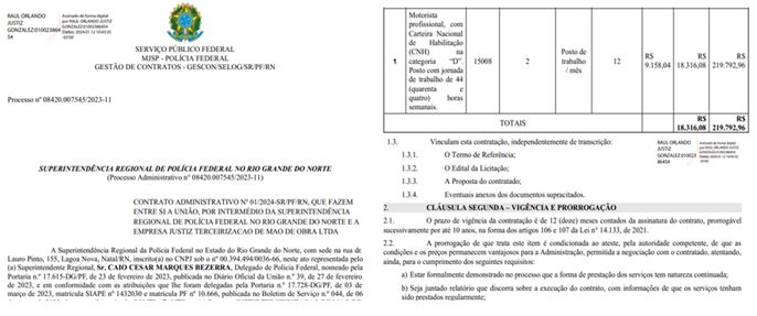 Contrato com PF