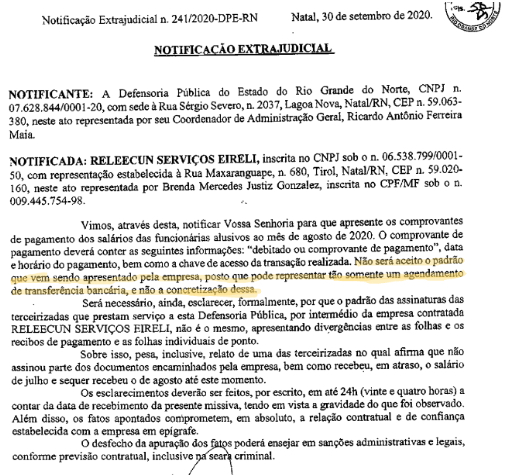 Notificação extrajudicial 