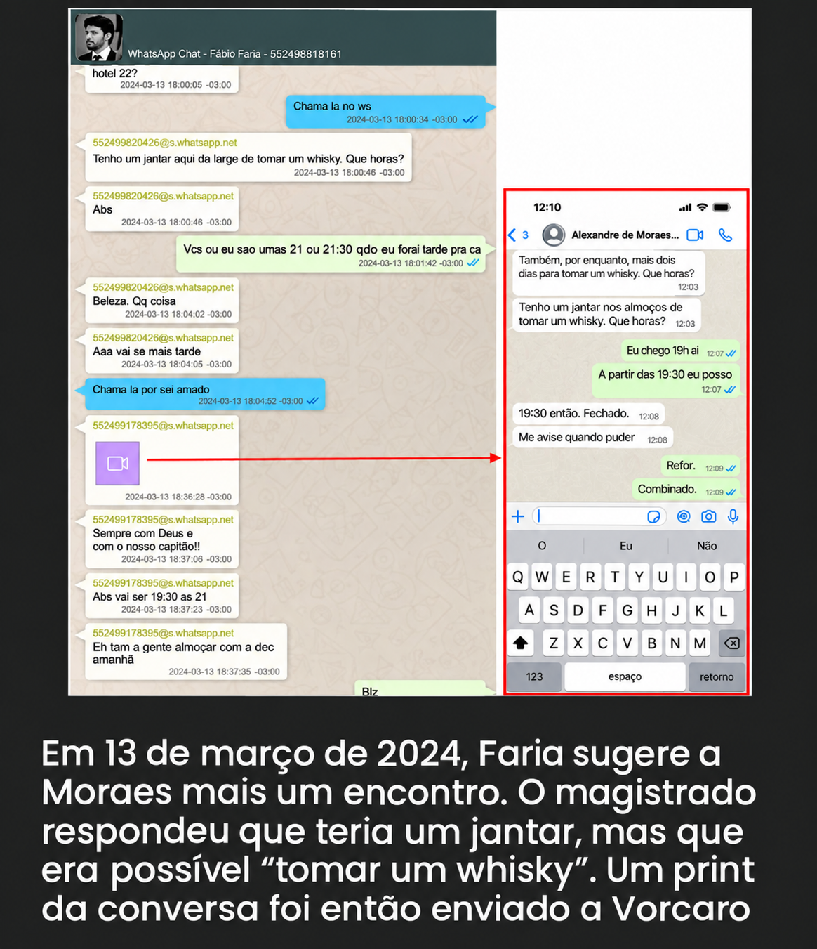 O BNews RN publicou, por exemplo, que Faria e Vorcaro tentaram aproximar Elon Musk e o ministro Alexandre de Moraes durante a crise envolvendo a rede X, antigo Twitter, em abril de 2024.