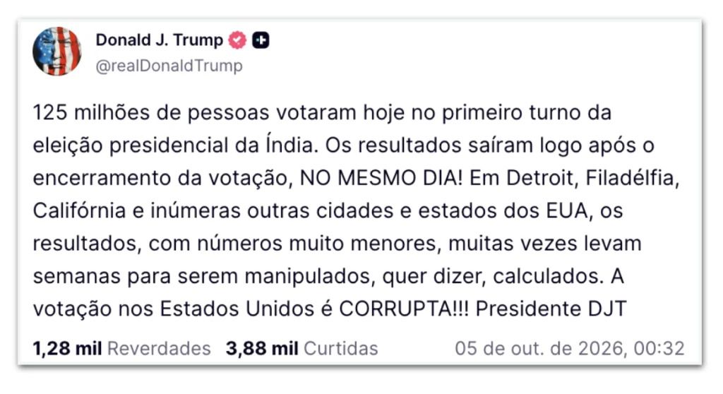 Reprodução/Truth Social