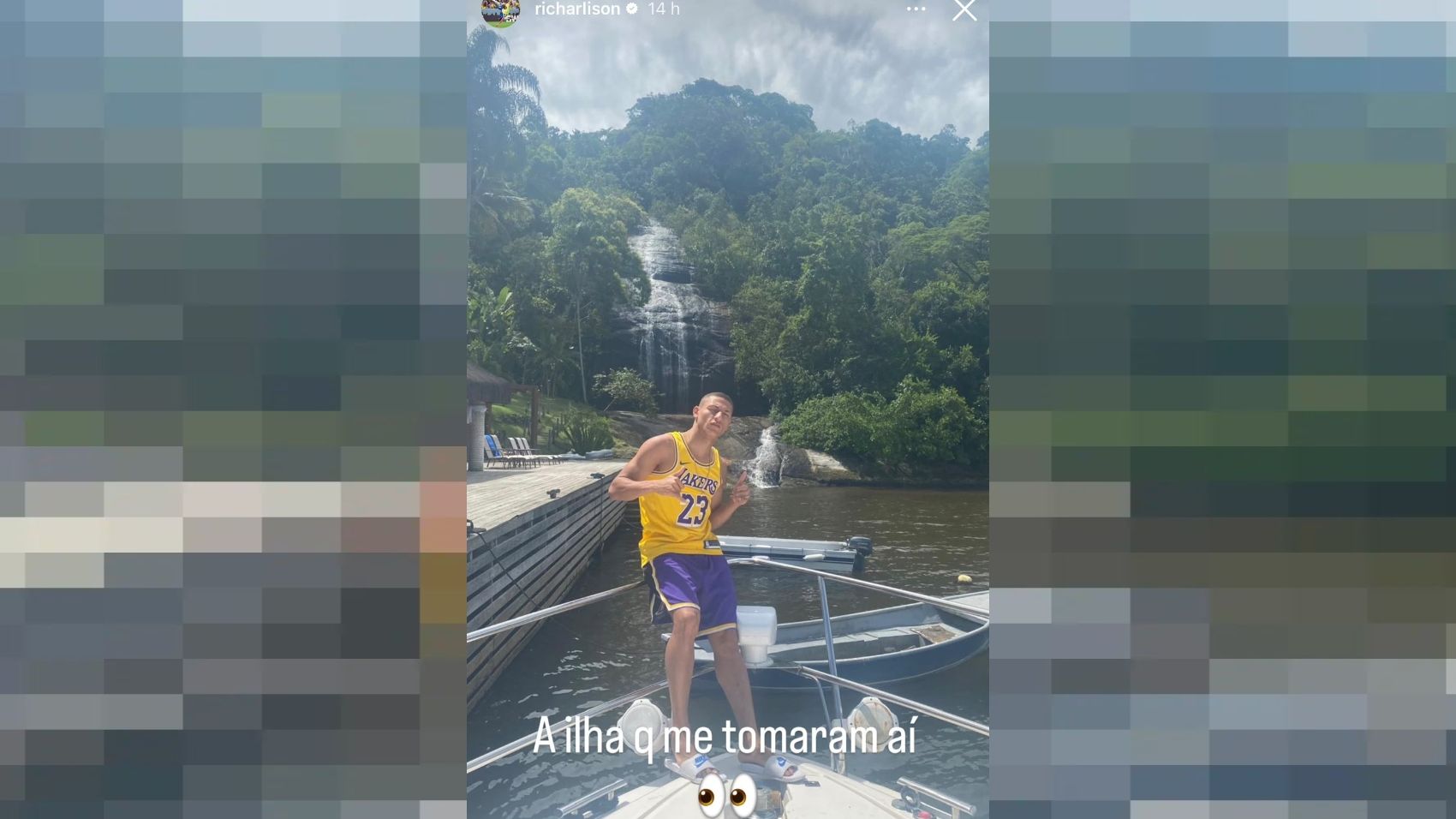 A ilha reivindicada pelo jogador publicada na rede social do atleta.
